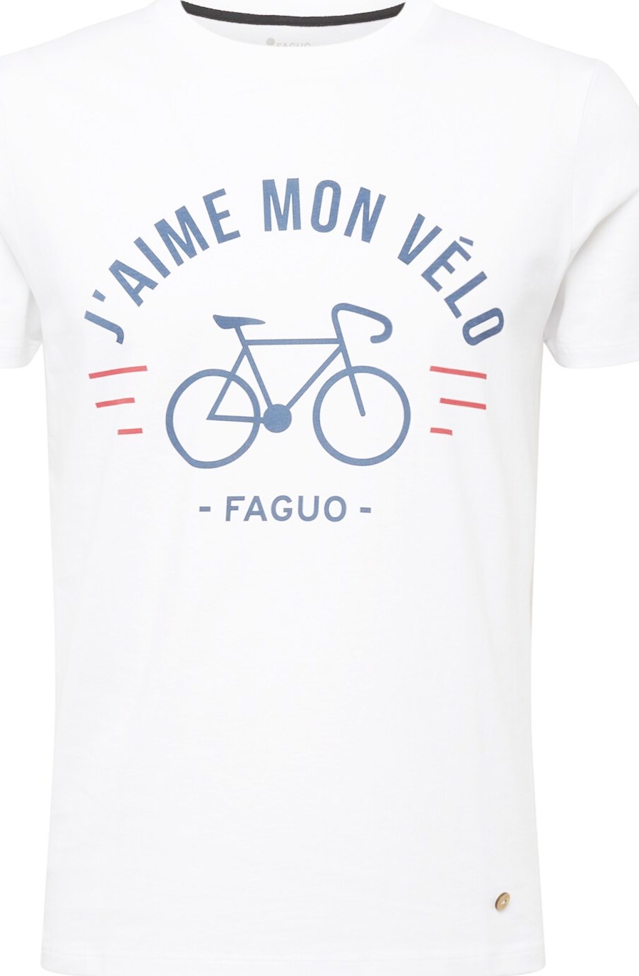 FAGUO Tričko 'ARCY' kouřově modrá / červená / bílá