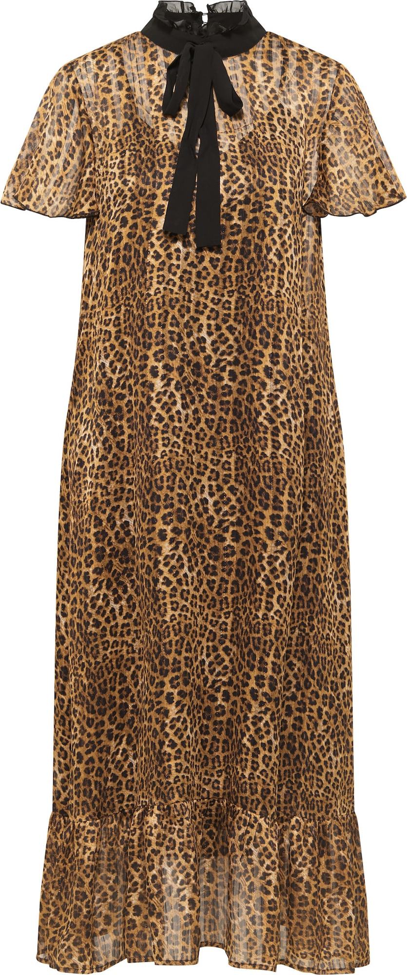 faina Šaty světlemodrá / hnědá / černá