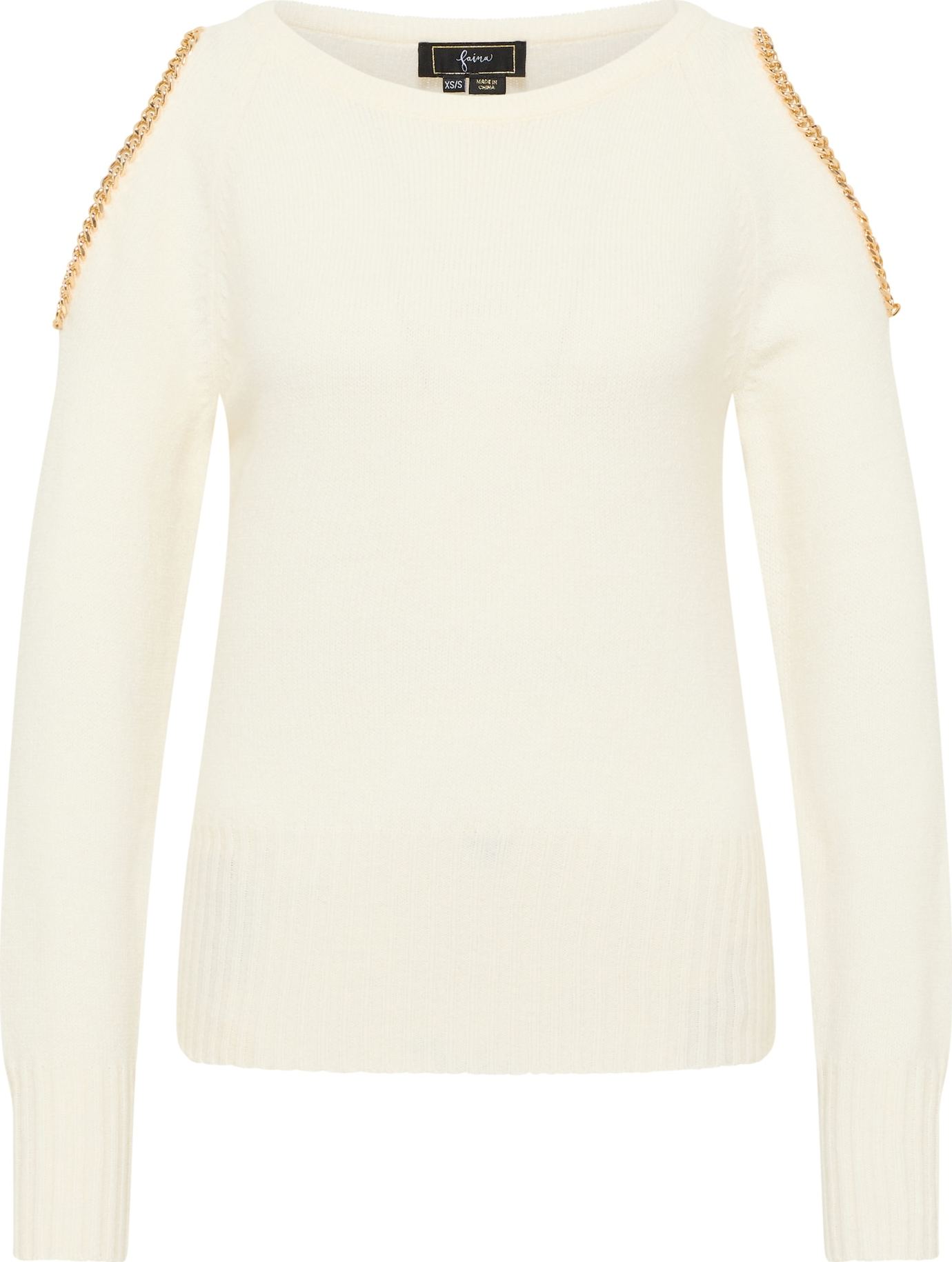 faina Svetr 'Tuxe' zlatá / barva bílé vlny