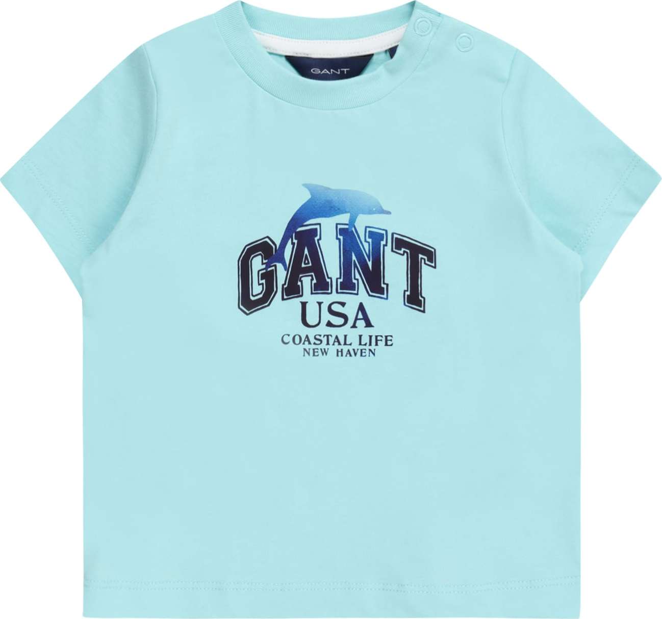 GANT Tričko námořnická modř / safírová / aqua modrá