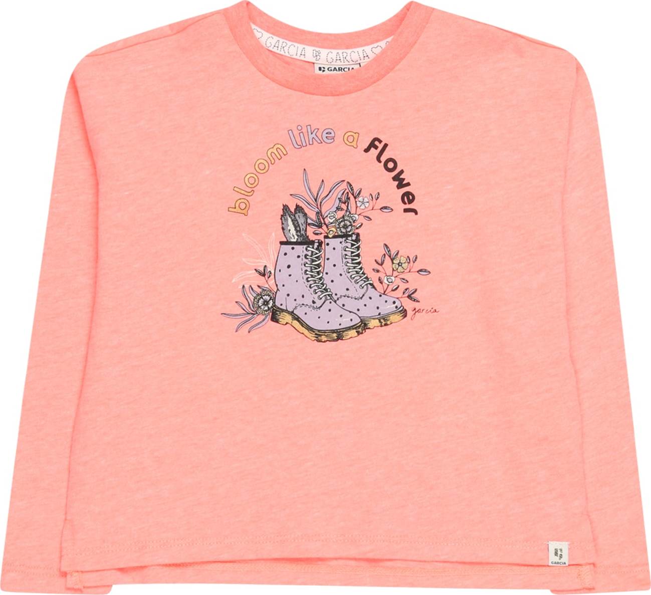 GARCIA Tričko lenvandulová / oranžová / korálová / černá