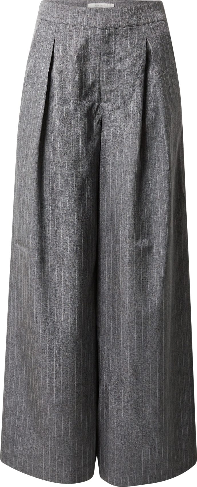 Gestuz Kalhoty se sklady v pase 'Alina' šedá / světle šedá