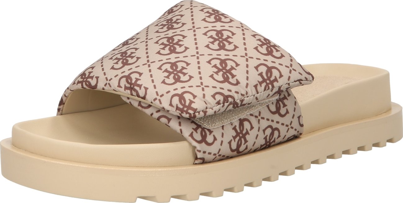 GUESS Pantofle 'FABETZY' béžová / hnědá