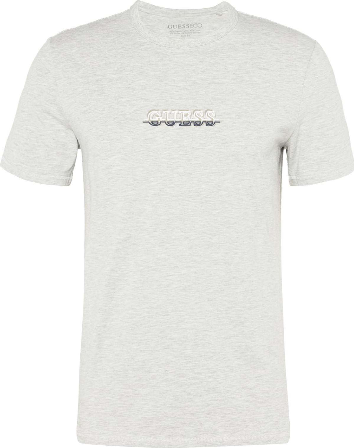 GUESS Tričko 'MAKSIM' antracitová / šedý melír / khaki / bílá