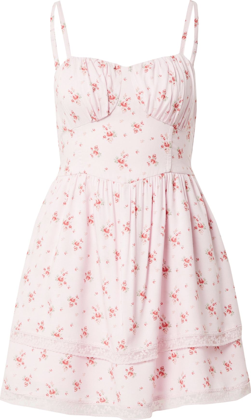 HOLLISTER Letní šaty pastelově zelená / růže / starorůžová / pastelově růžová