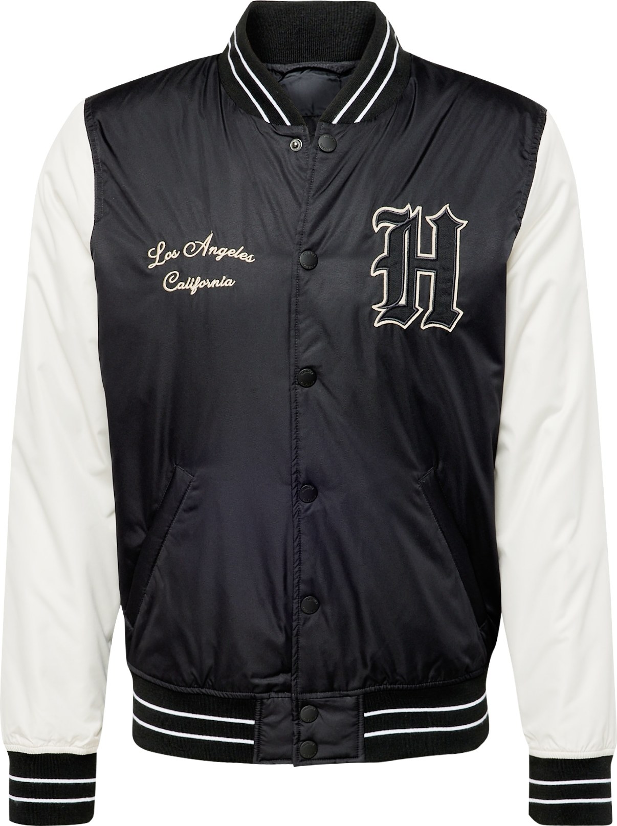 HOLLISTER Přechodná bunda béžová / černá / bílá