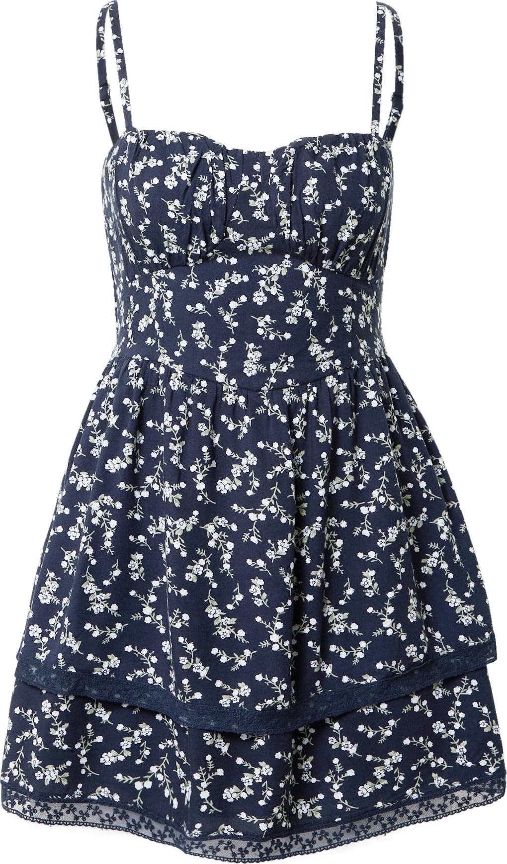 HOLLISTER Šaty námořnická modř / bílá