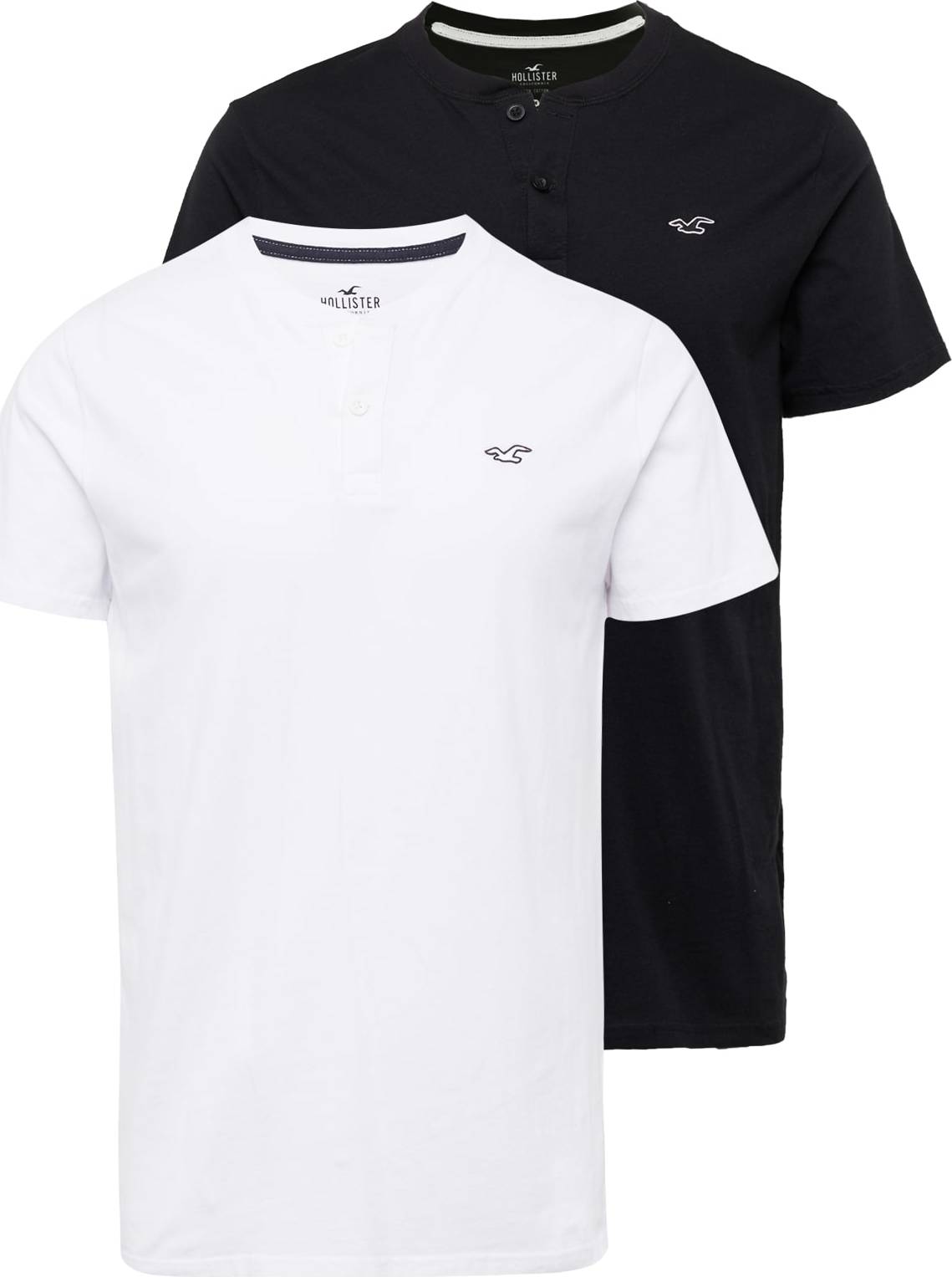 HOLLISTER Tričko černá / bílá