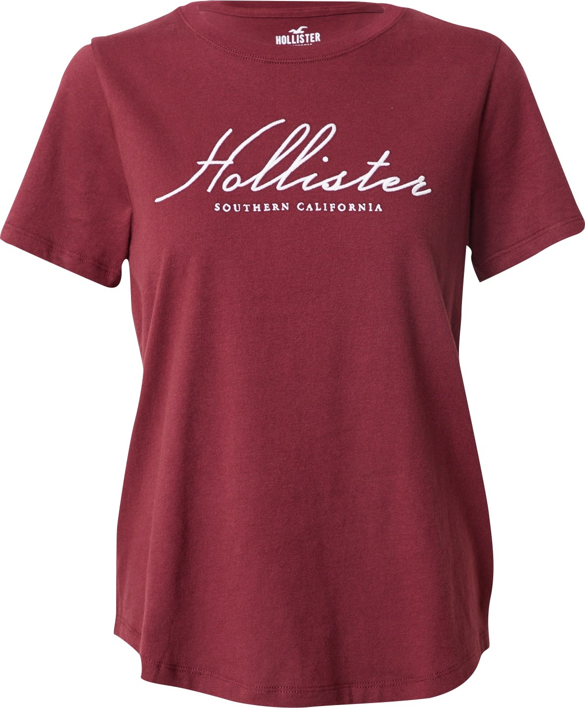 HOLLISTER Tričko červená třešeň / bílá