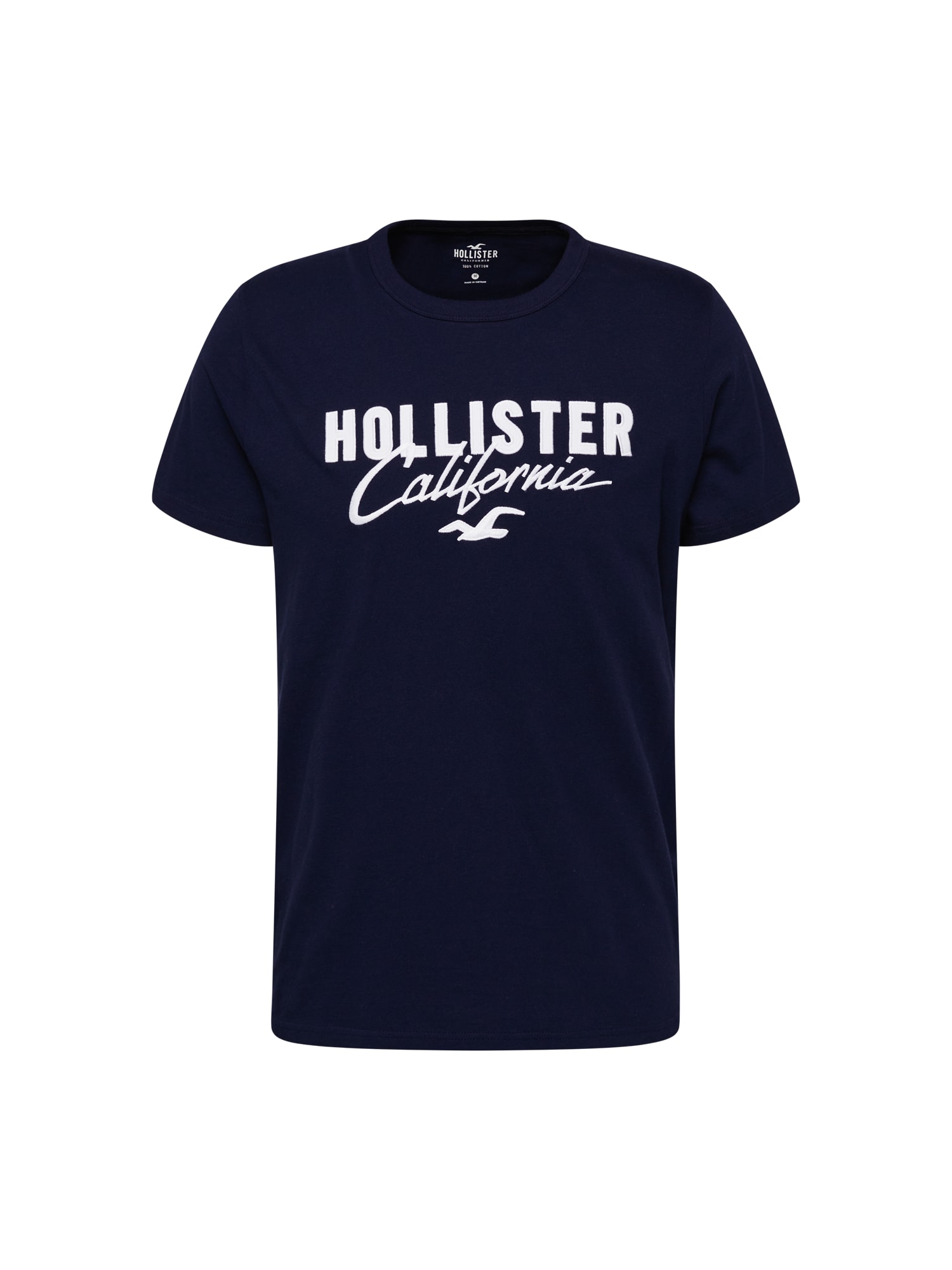 HOLLISTER Tričko marine modrá / bílá