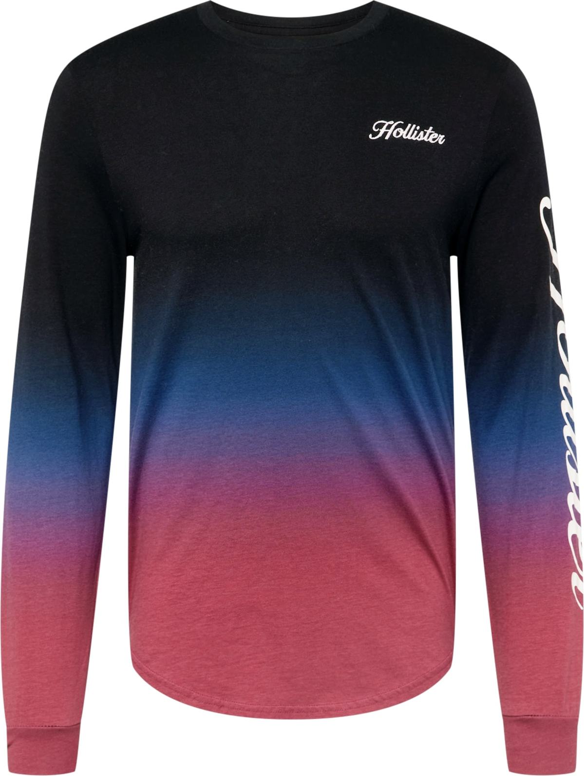 HOLLISTER Tričko modrá / marine modrá / rezavě červená / bílá