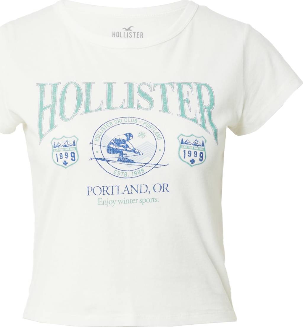 HOLLISTER Tričko modrá / světlemodrá / bílá