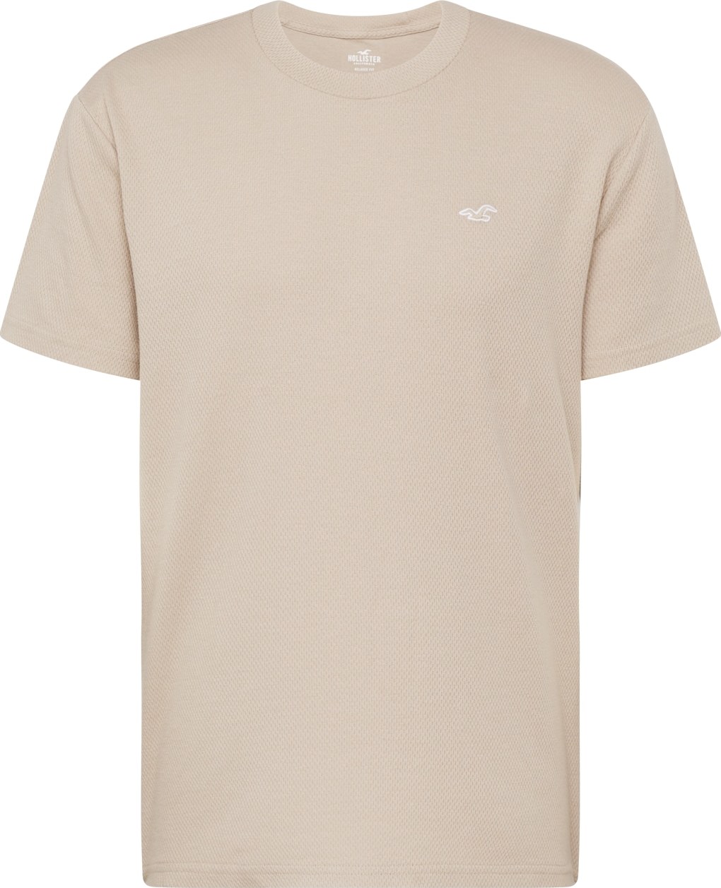 HOLLISTER Tričko světle hnědá / bílá