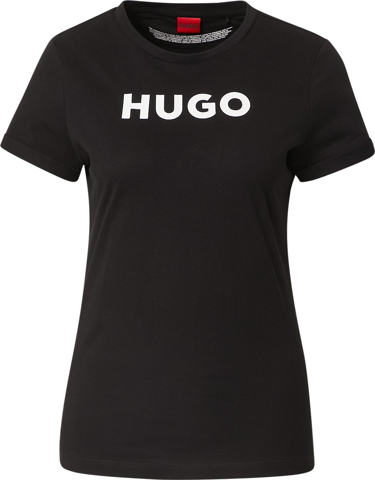 HUGO Tričko 'The HUGO Tee' černá / bílá