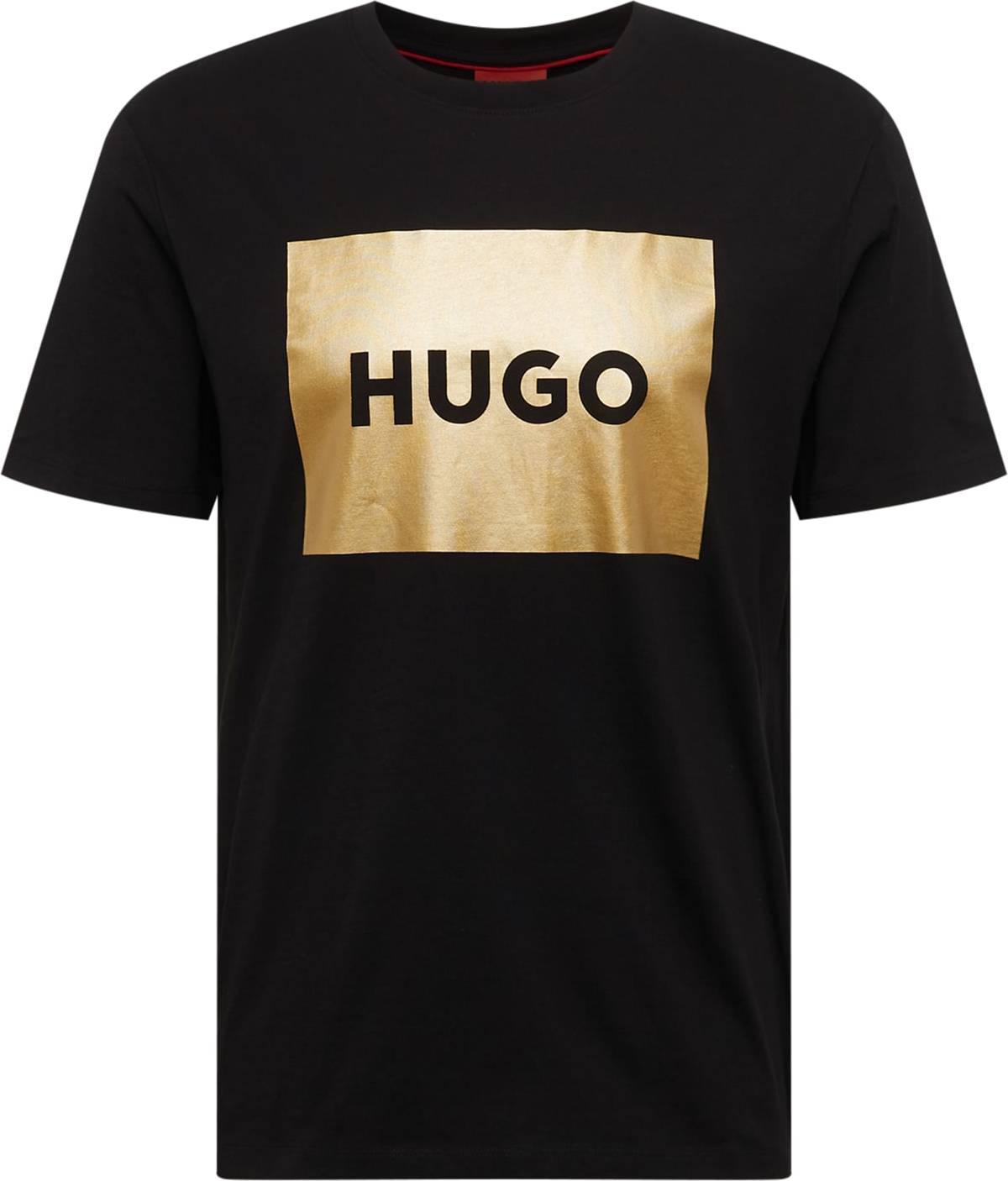 HUGO Tričko 'Dulive' zlatá / černá