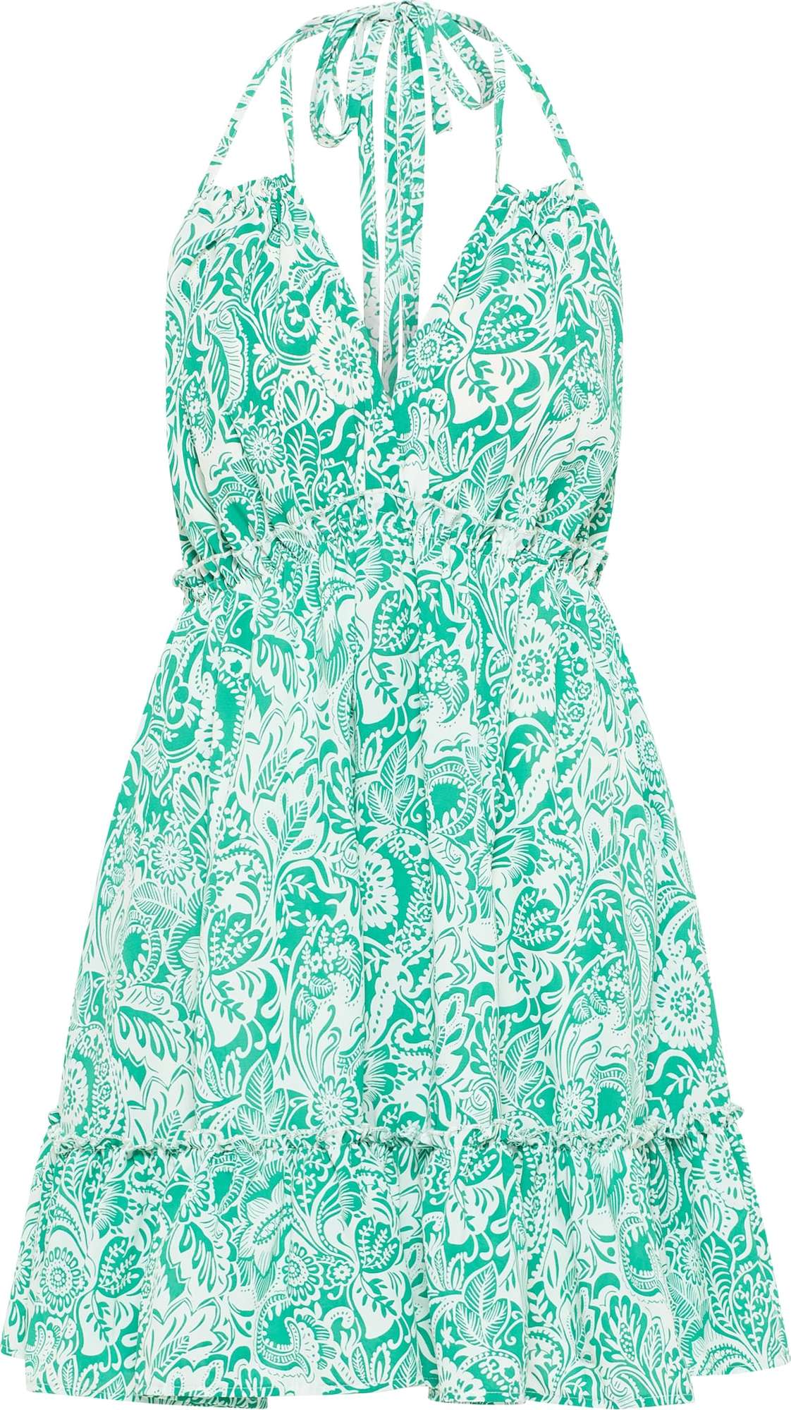 IZIA Letní šaty smaragdová / bílá