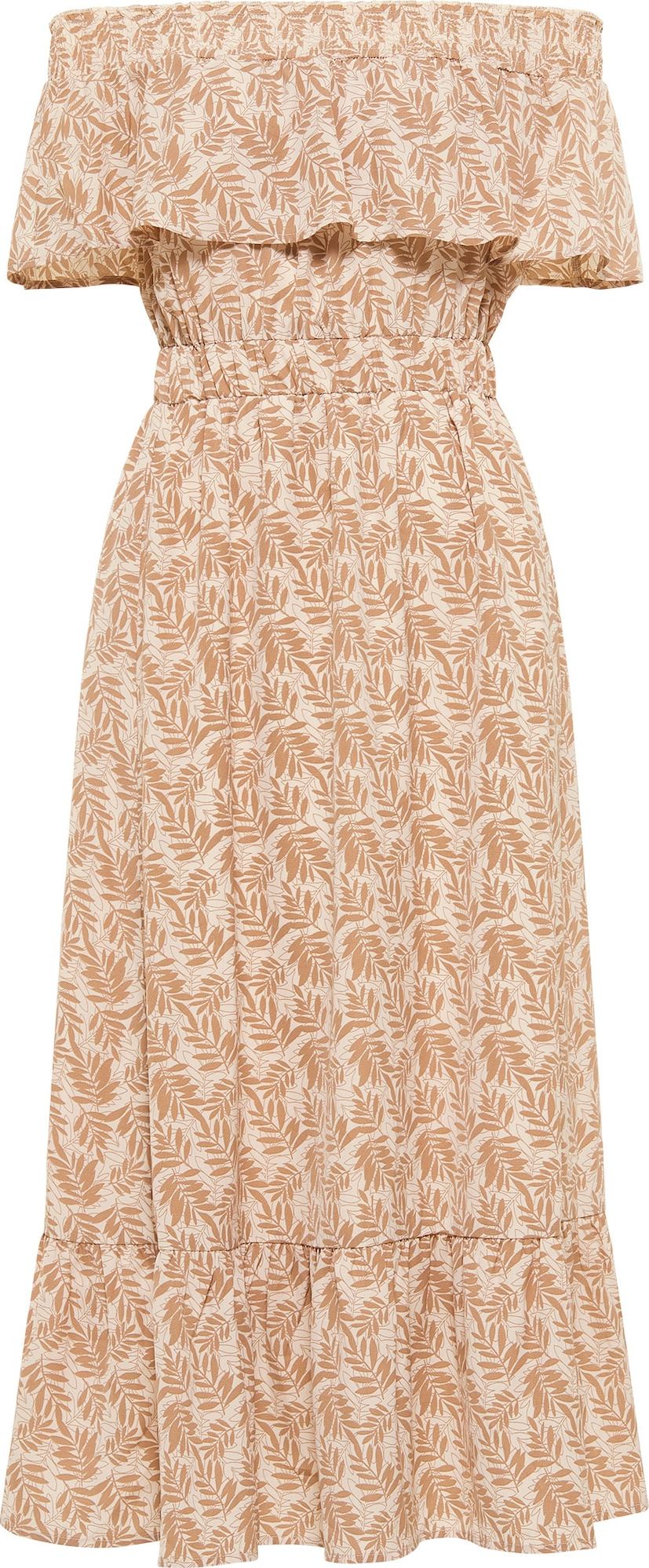 IZIA Šaty béžová / nažloutlá / šedobéžová