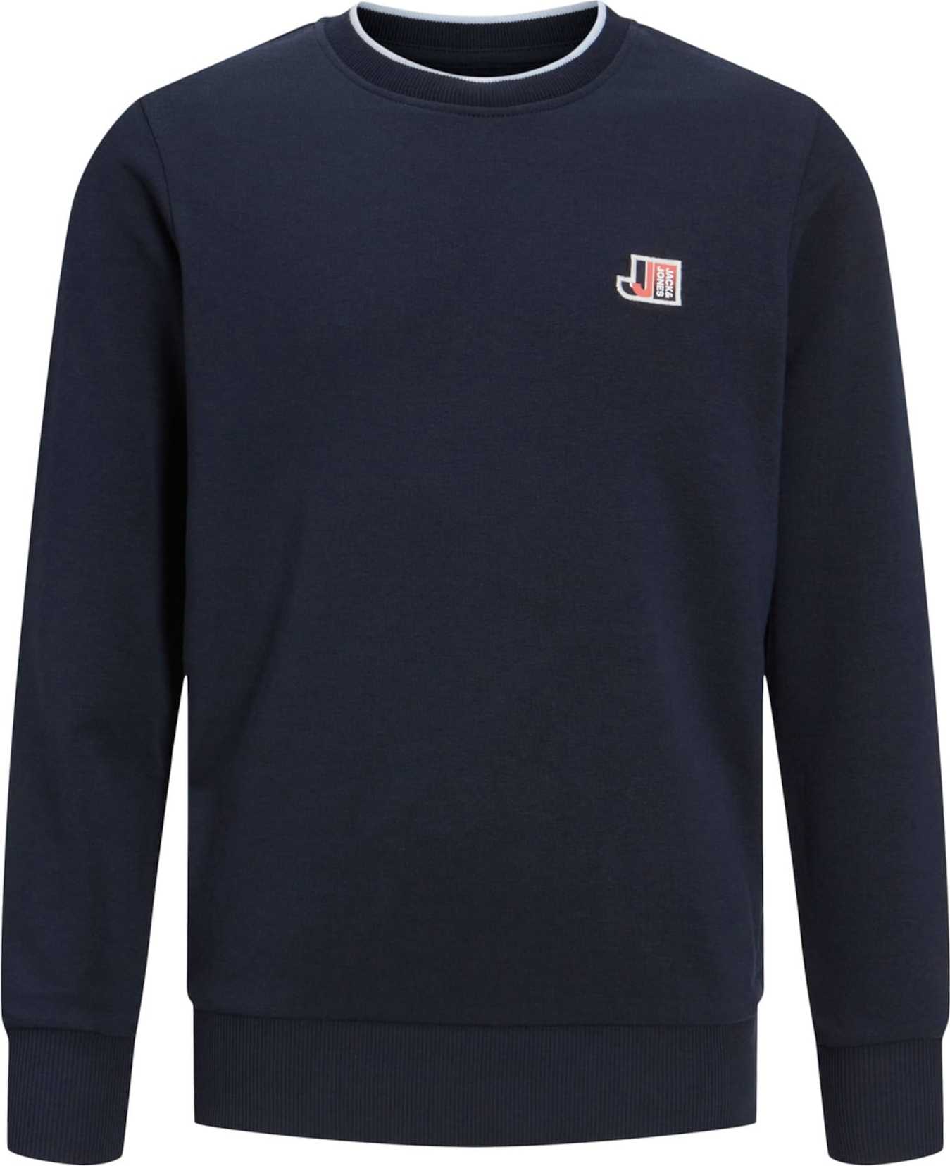 Jack & Jones Junior Mikina 'LOGAN' noční modrá / oranžová / bílá