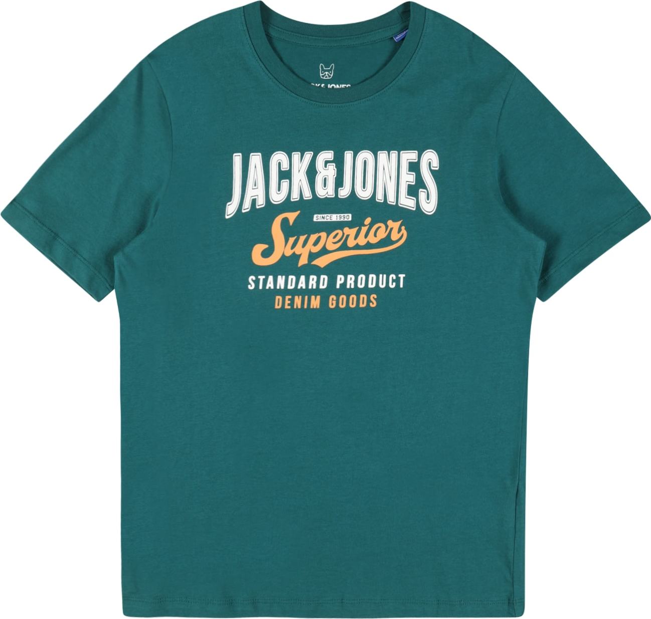 Jack & Jones Junior Tričko tmavě zelená / oranžová / bílá
