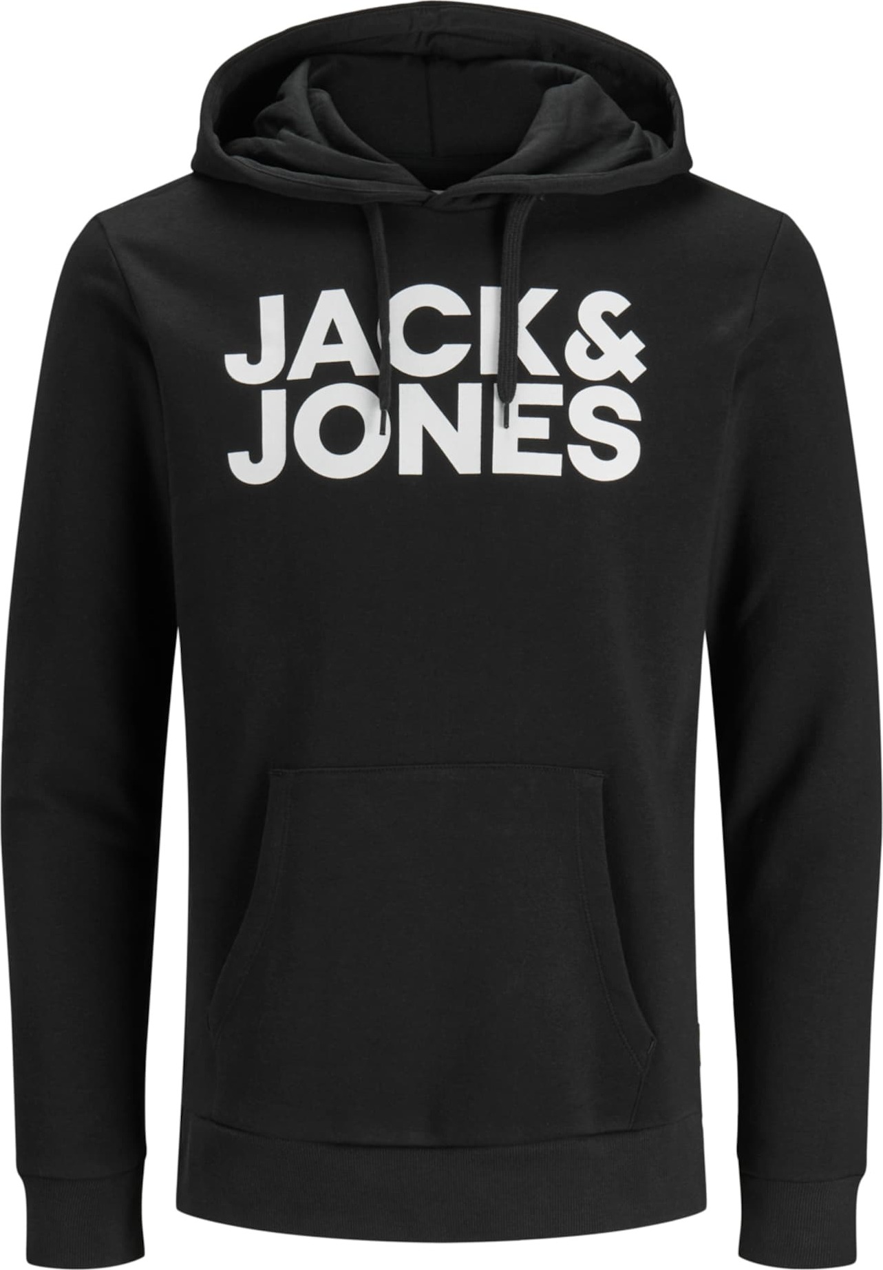 JACK & JONES Mikina černá / bílá