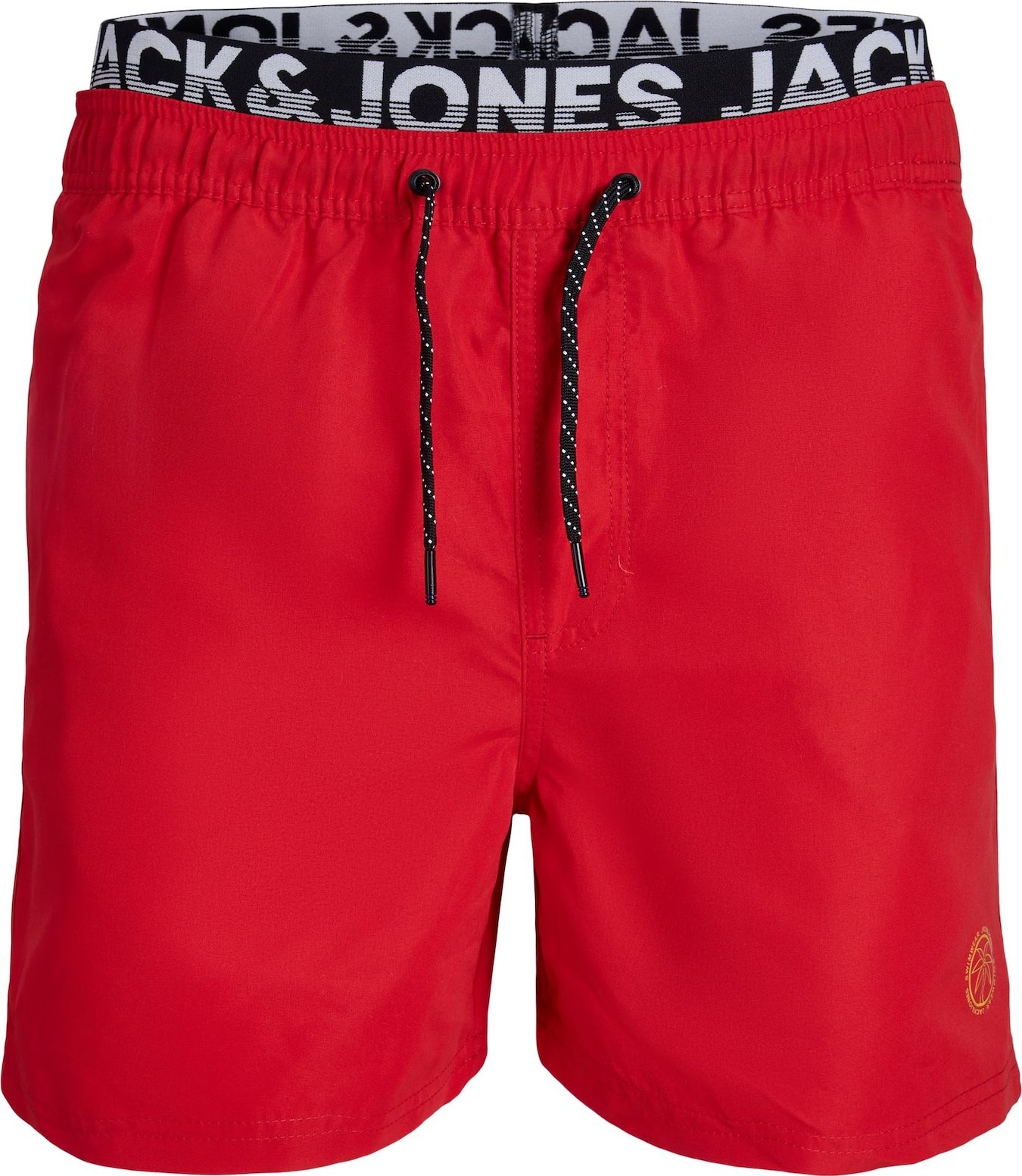 JACK & JONES Plavecké šortky 'Fiji' červená / černá / bílá
