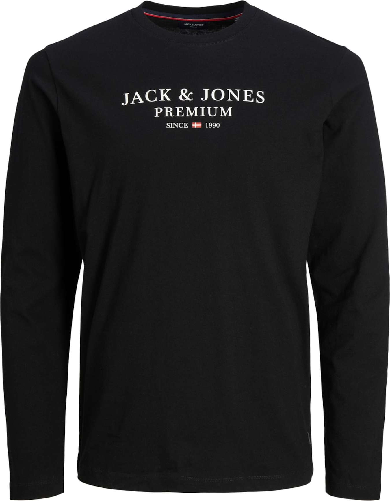 JACK & JONES Tričko 'BLUASTON' černá / bílá