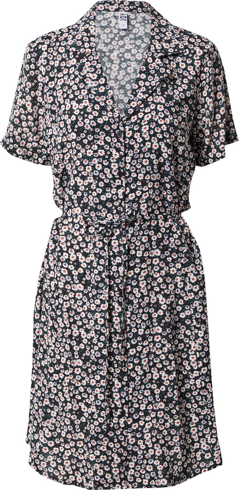 JDY Košilové šaty 'Starr Life' modrá / jedle / korálová / černá / bílá