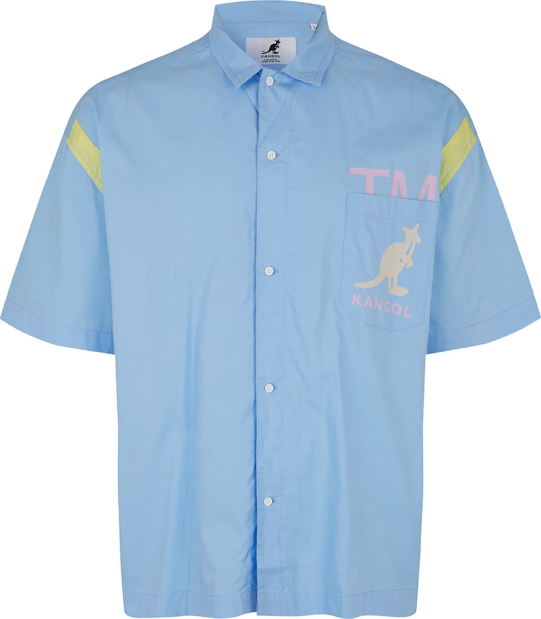 KANGOL Košile 'Austin' kouřově modrá / žlutá / pudrová / světle růžová
