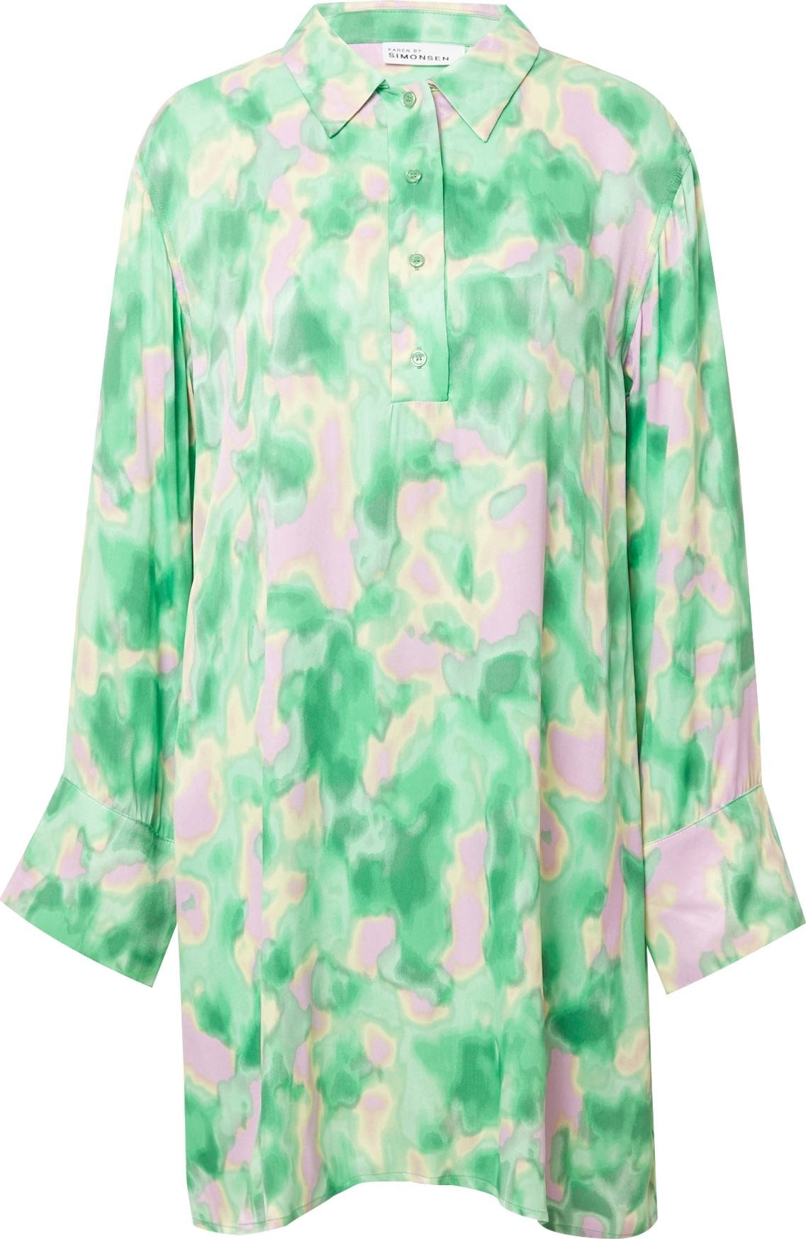 KAREN BY SIMONSEN Košilové šaty 'Honey' světle žlutá / smaragdová / fialová