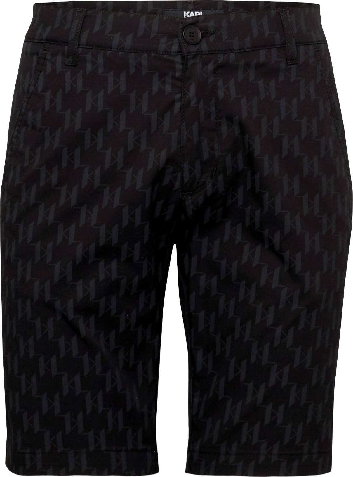 Karl Lagerfeld Chino kalhoty tmavě šedá / černá