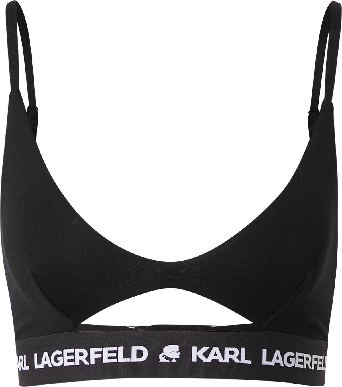 Karl Lagerfeld Podprsenka 'Peephole' černá / bílá