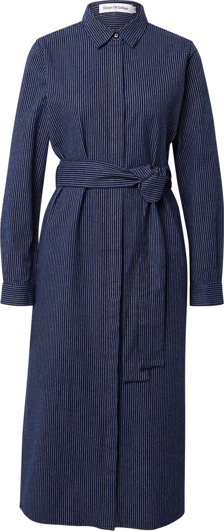 Kings Of Indigo Košilové šaty 'Maggy' indigo / bílá