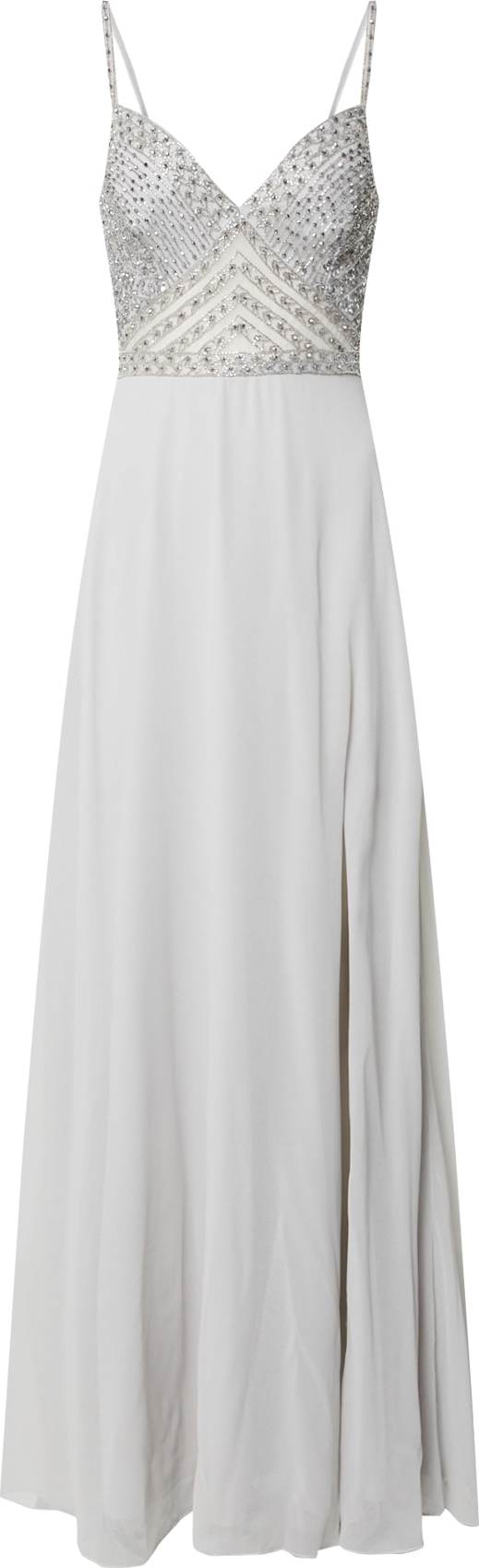 LACE & BEADS Společenské šaty 'Marielle' světle šedá