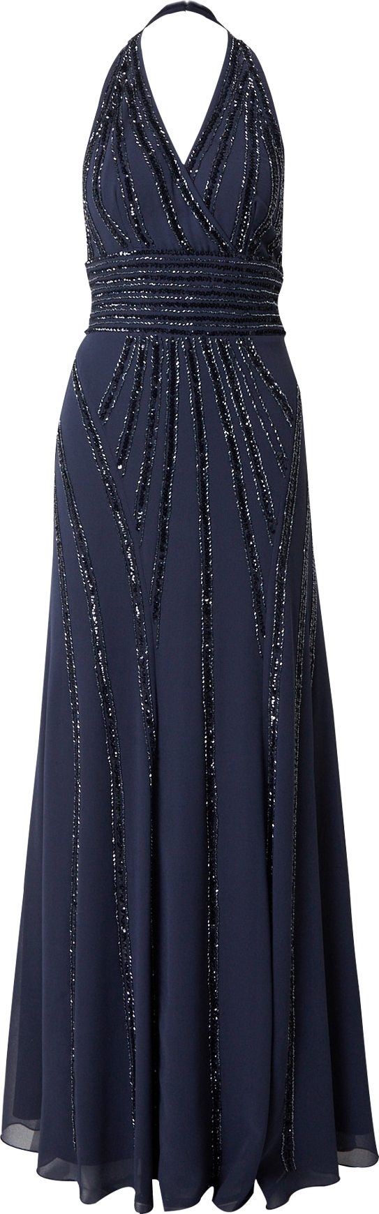 LACE & BEADS Společenské šaty 'Monica' námořnická modř / černá / stříbrná