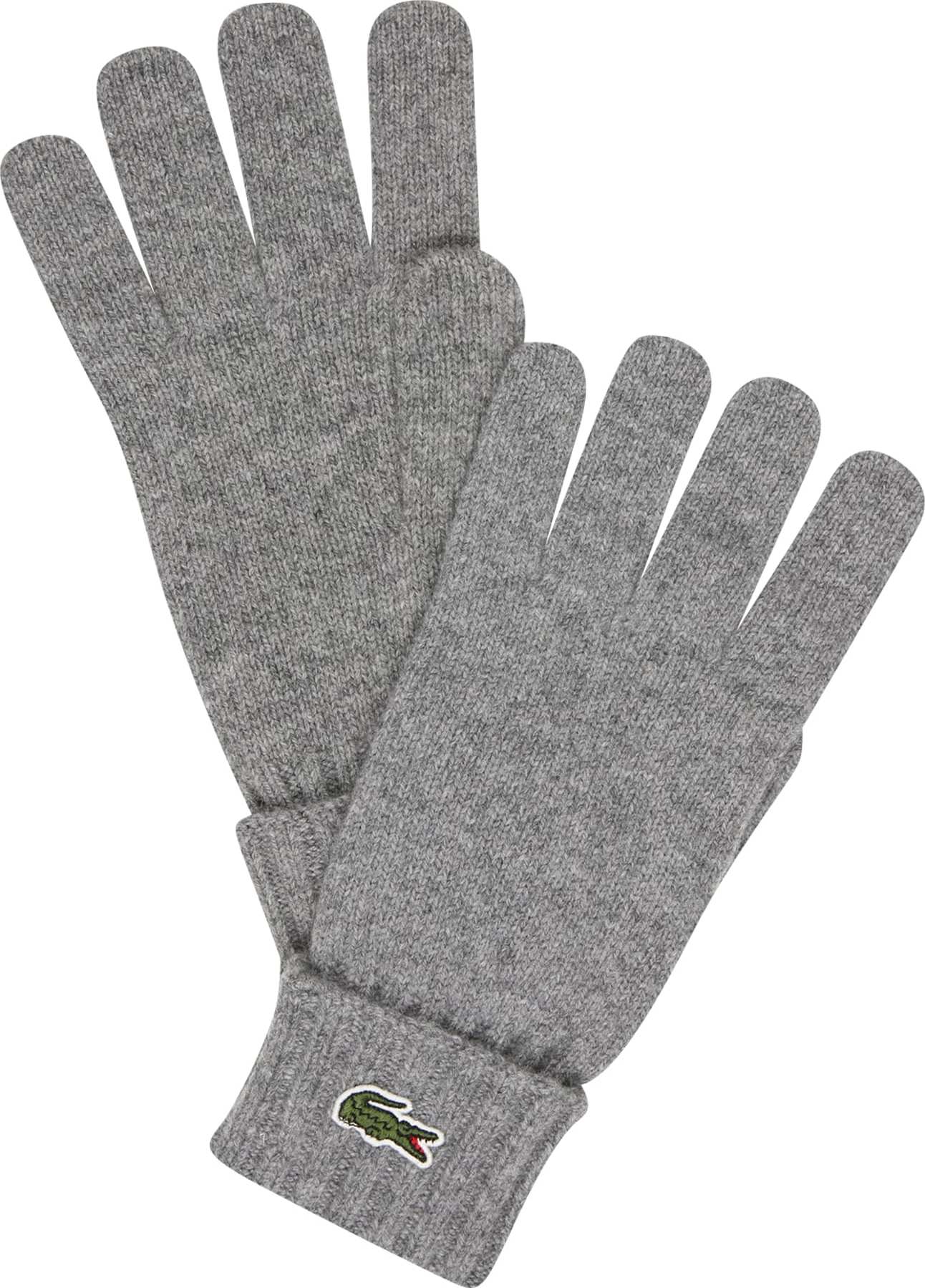 LACOSTE Prstové rukavice šedý melír