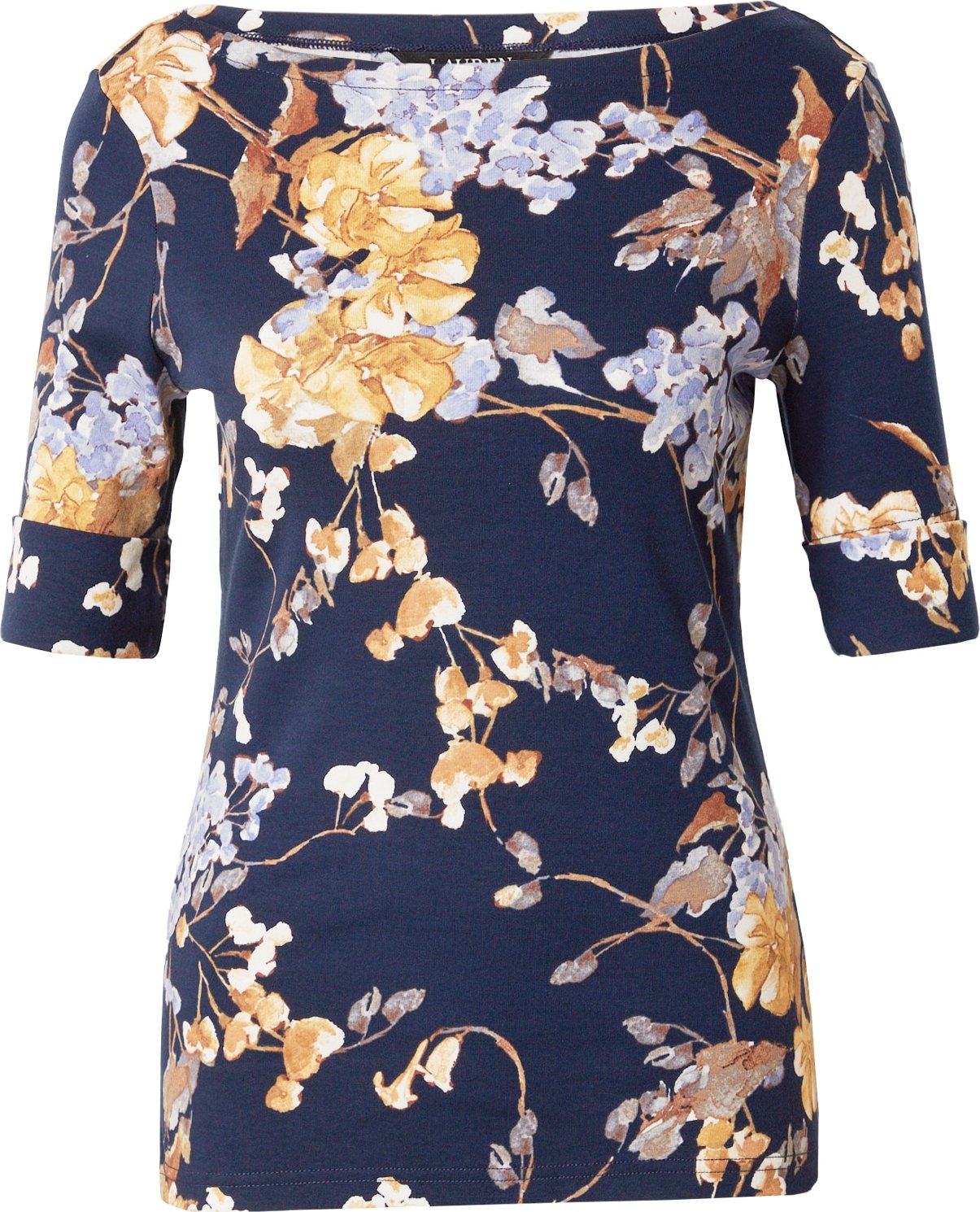 Lauren Ralph Lauren Tričko 'JUDY' námořnická modř / světle fialová / oranžová / offwhite