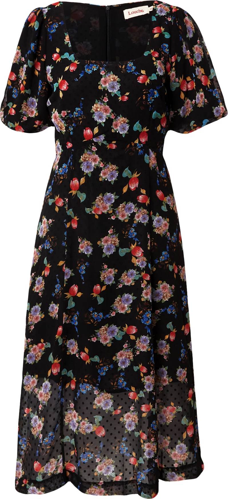 Louche Šaty 'NADINE' trávově zelená / šeříková / grenadina / černá