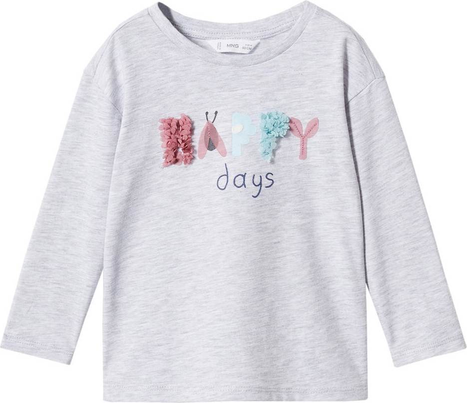 MANGO KIDS Tričko 'CUPCAKE' světle šedá / nefritová / růže / bílá