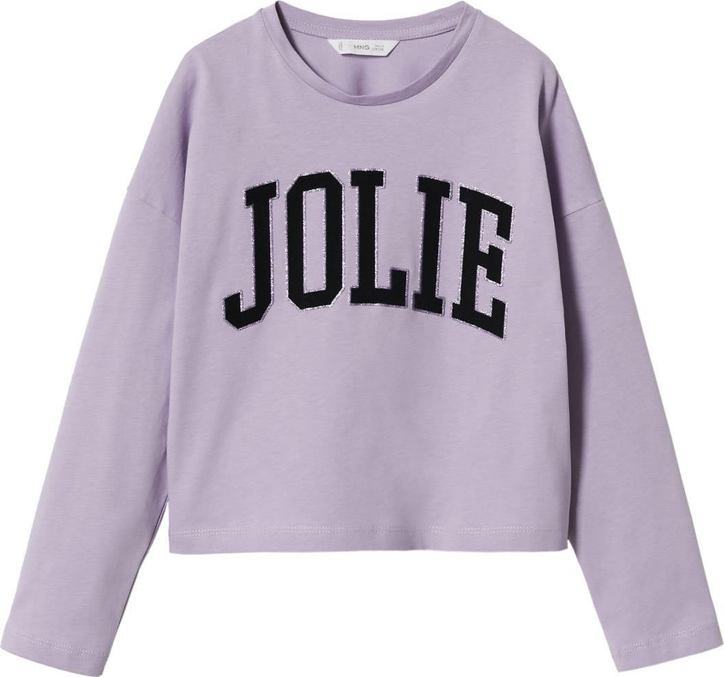 MANGO KIDS Tričko fialová / černá