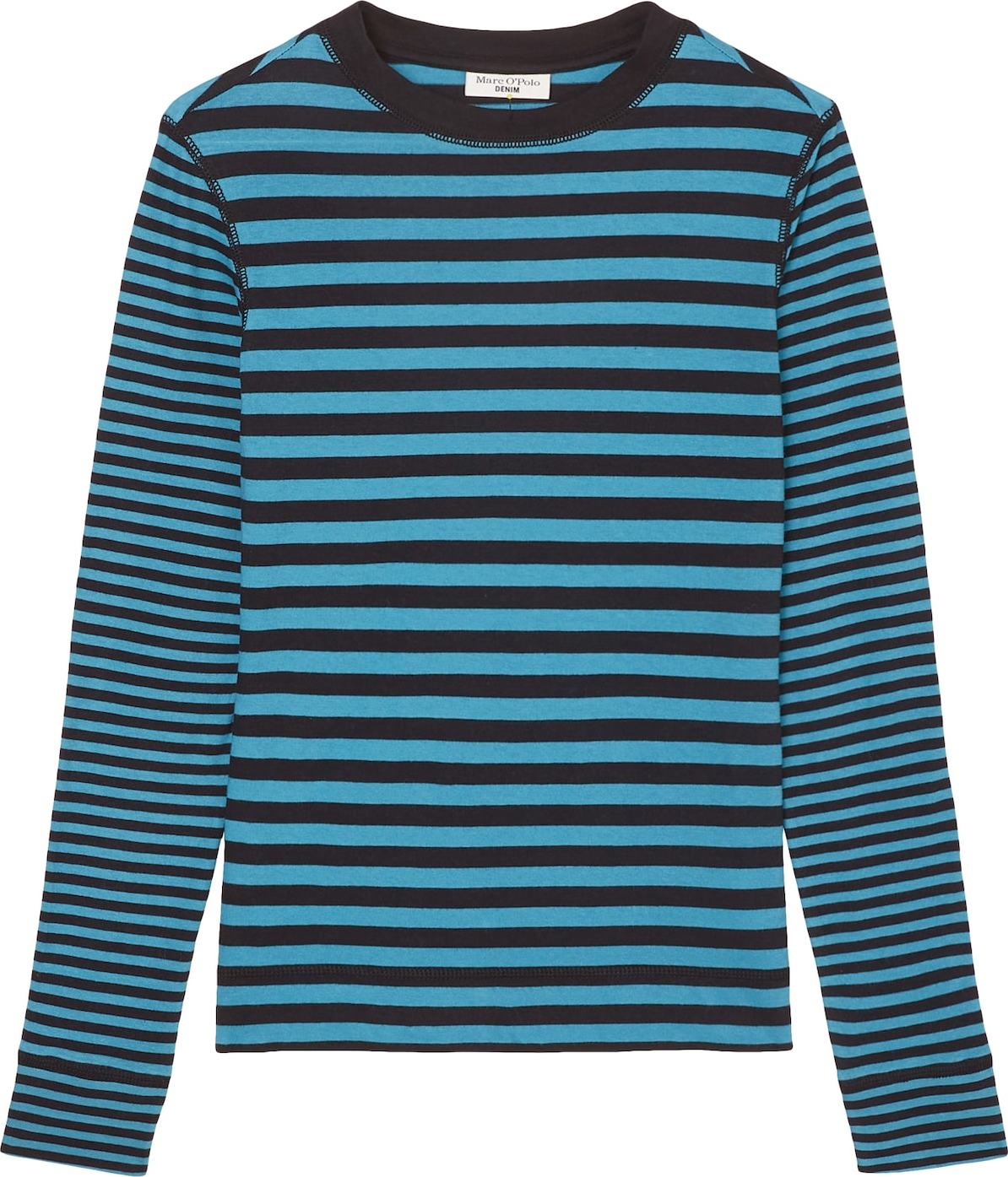 Marc O'Polo DENIM Tričko nebeská modř / černá