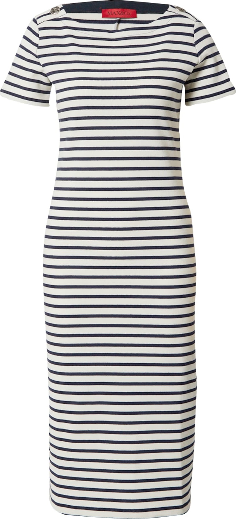 MAX&Co. Šaty 'LUSTRINO' tmavě modrá / bílá