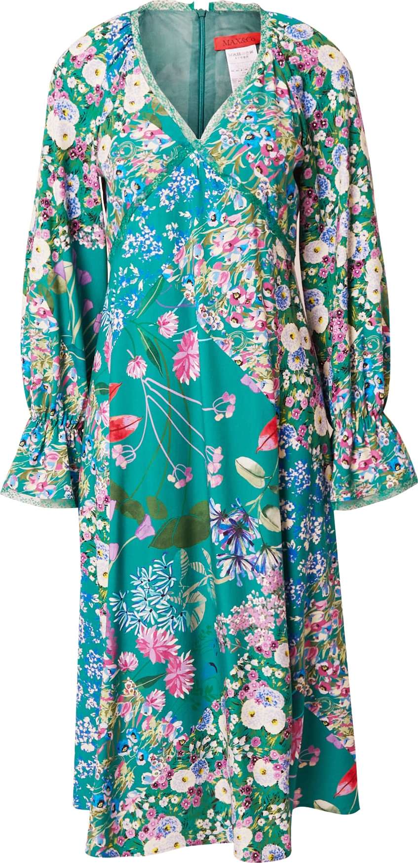MAX&Co. Šaty 'TUTORE' modrá / zelená / nefritová / pink