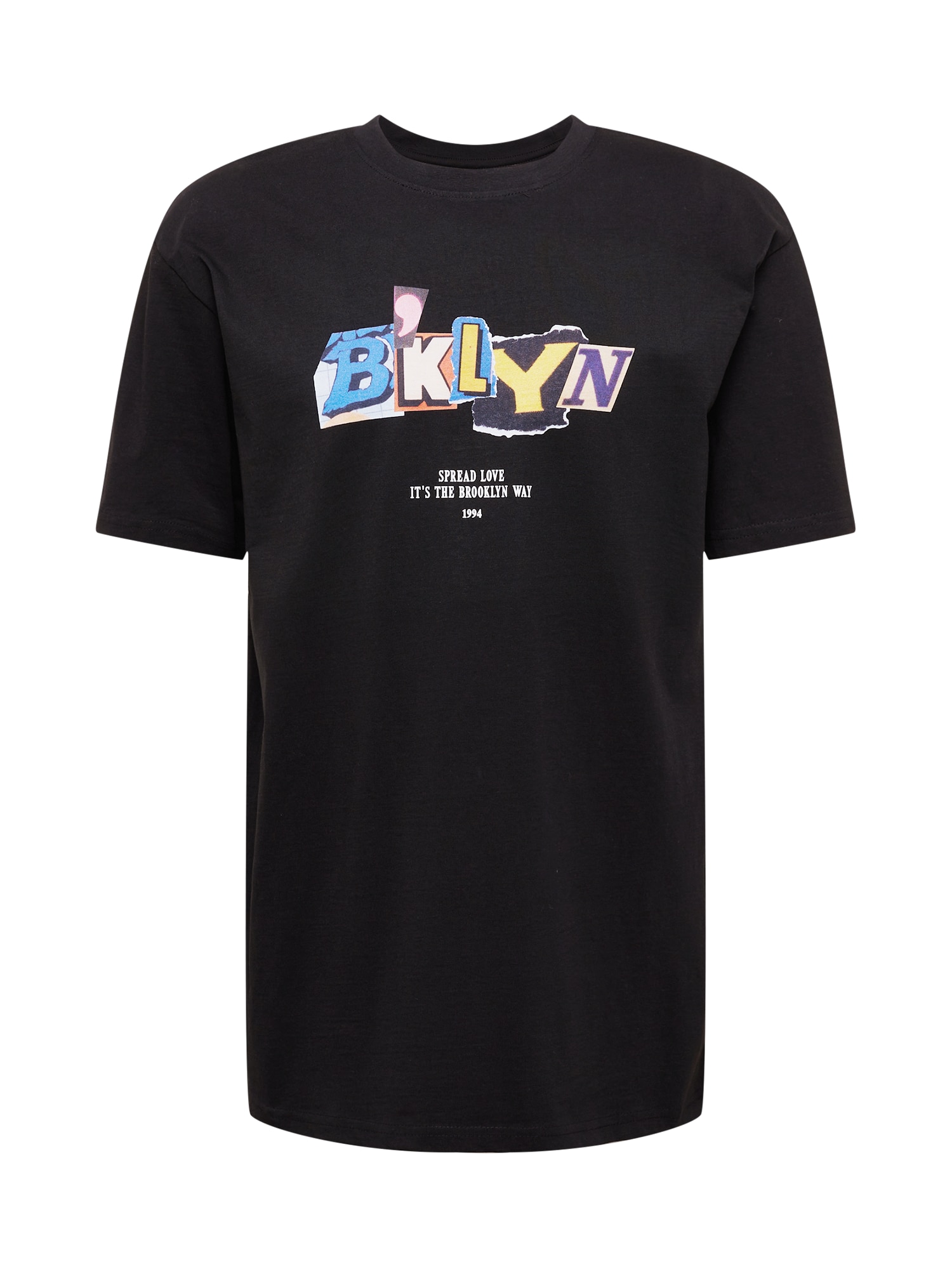 Mister Tee Tričko 'Brklyn' šedá / tmavě šedá / červená / černá