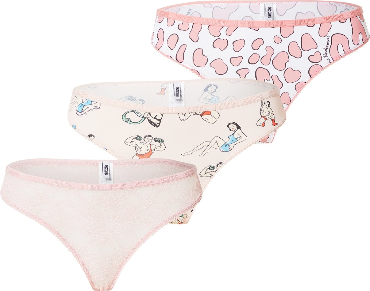 Moschino Underwear Kalhotky krémová / světlemodrá / pink / černá