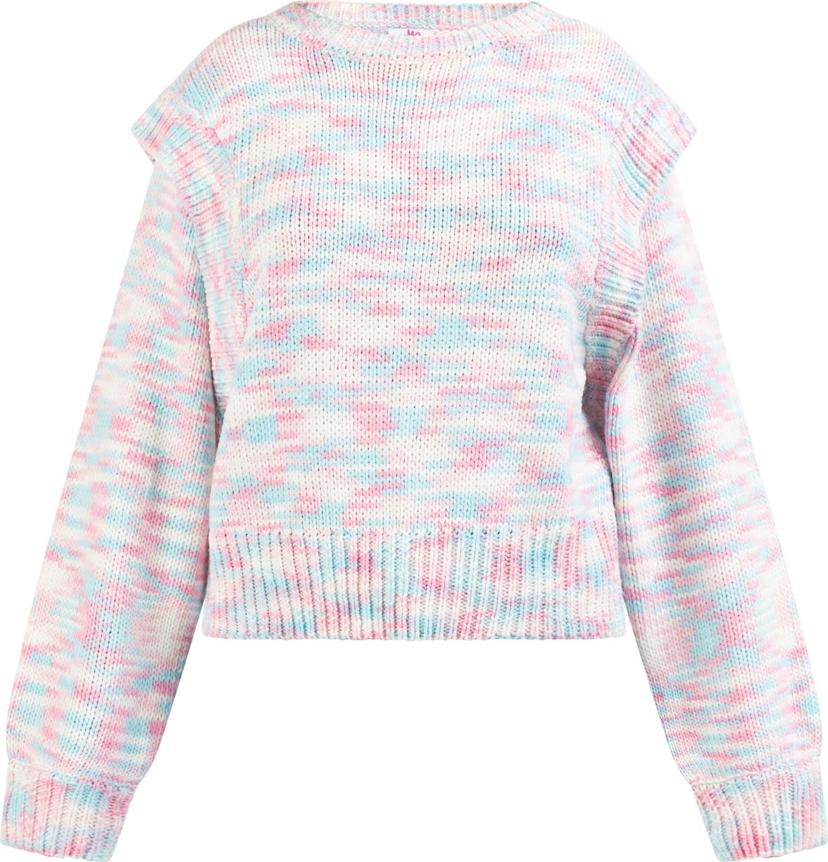 MYMO Svetr nefritová / pink / bílá