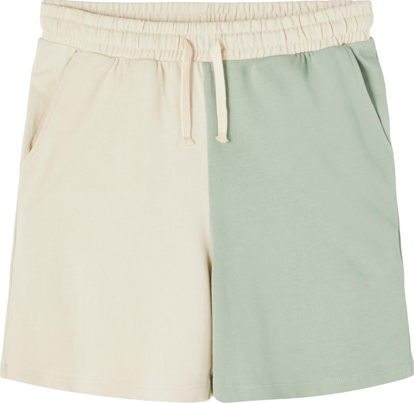 NAME IT Kalhoty béžová / zelená