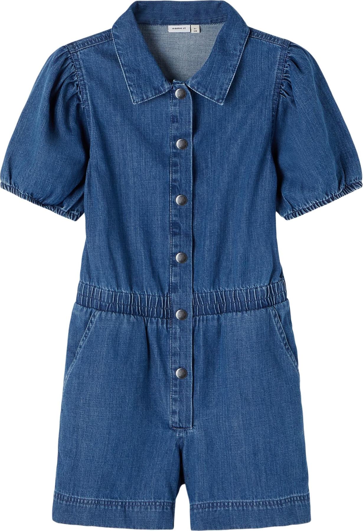 NAME IT Overal modrá džínovina