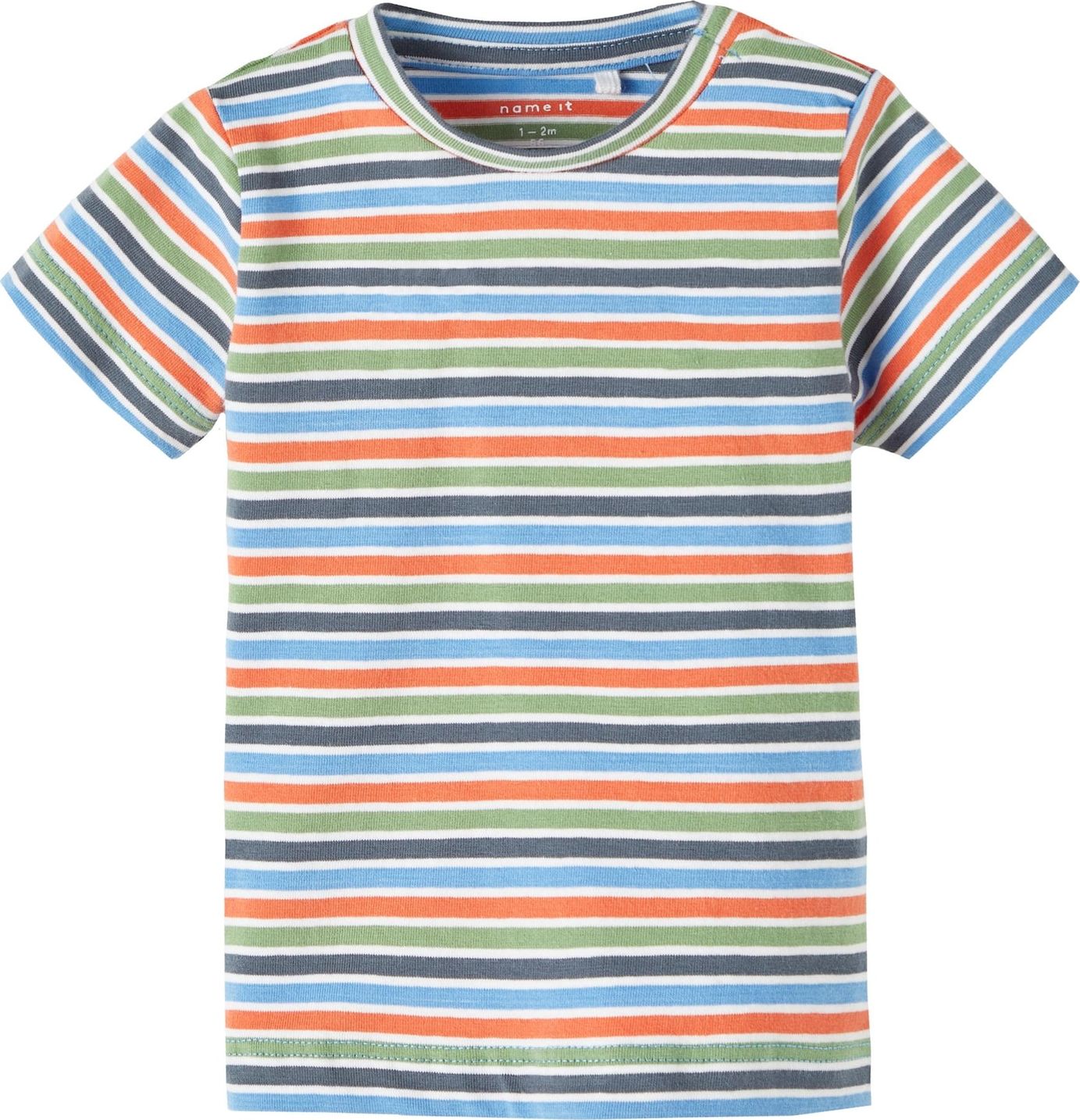 NAME IT Tričko 'Foris' námořnická modř / zelená / oranžová / bílá