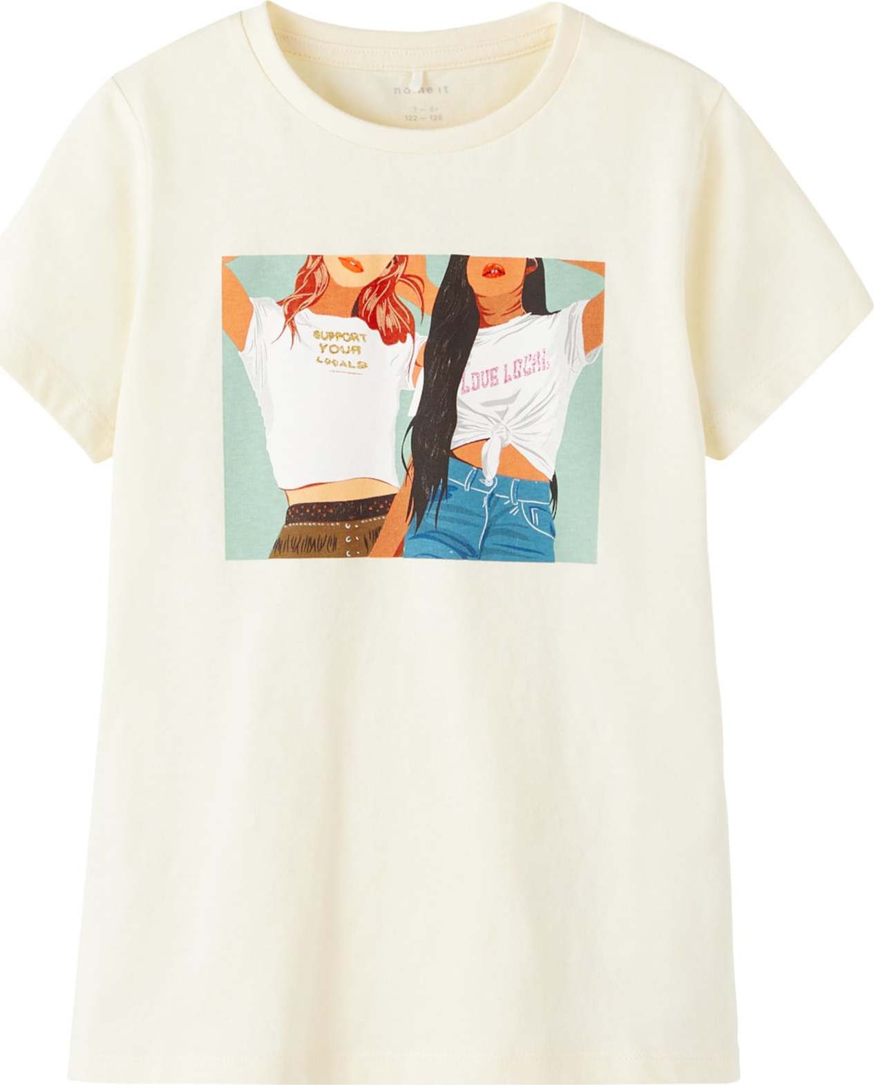 NAME IT Tričko 'KELMA' tyrkysová / oranžová / černá / bílá / přírodní bílá