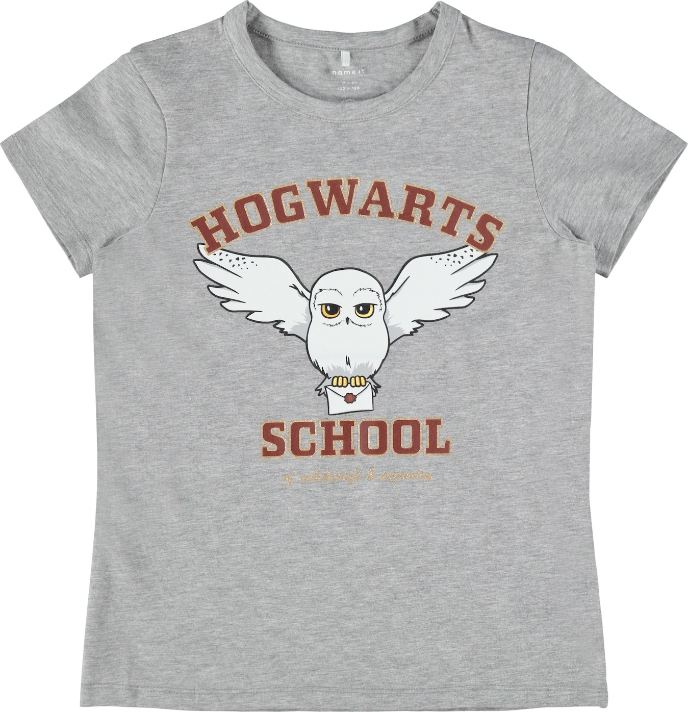 NAME IT Tričko 'Odina' rezavě hnědá / žlutá / zlatá / šedý melír / bílá